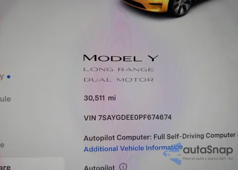 2023 Tesla Model Y Awd/Long Range Dual Motor All-Wheel Drive from USA, damaged, VIN 7SAYGDEE0PF674674